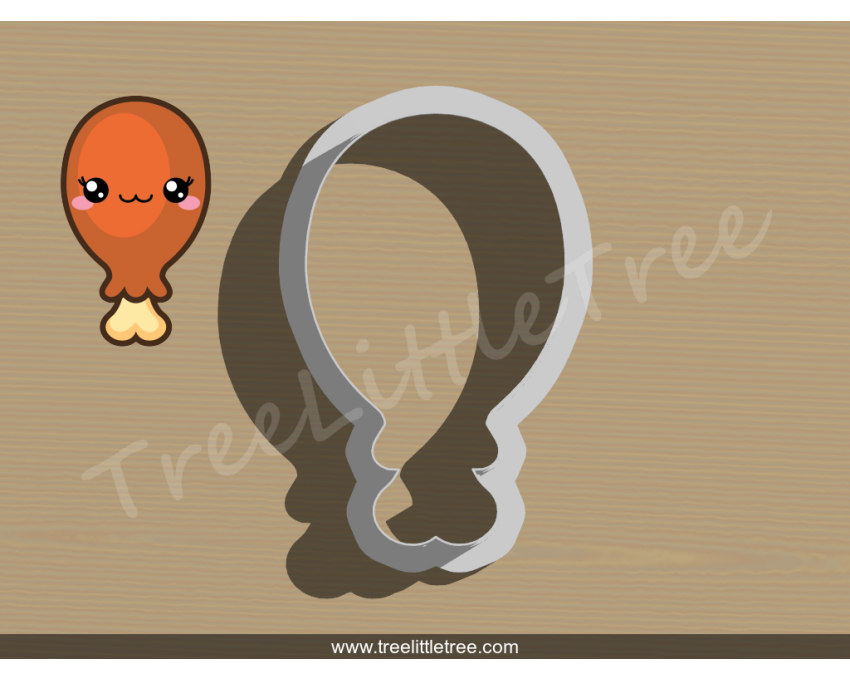 BBQ Chicken Drumstick Cookie Cutter. Summer Season Cookie Cutter. BBQ Cookie Cutter