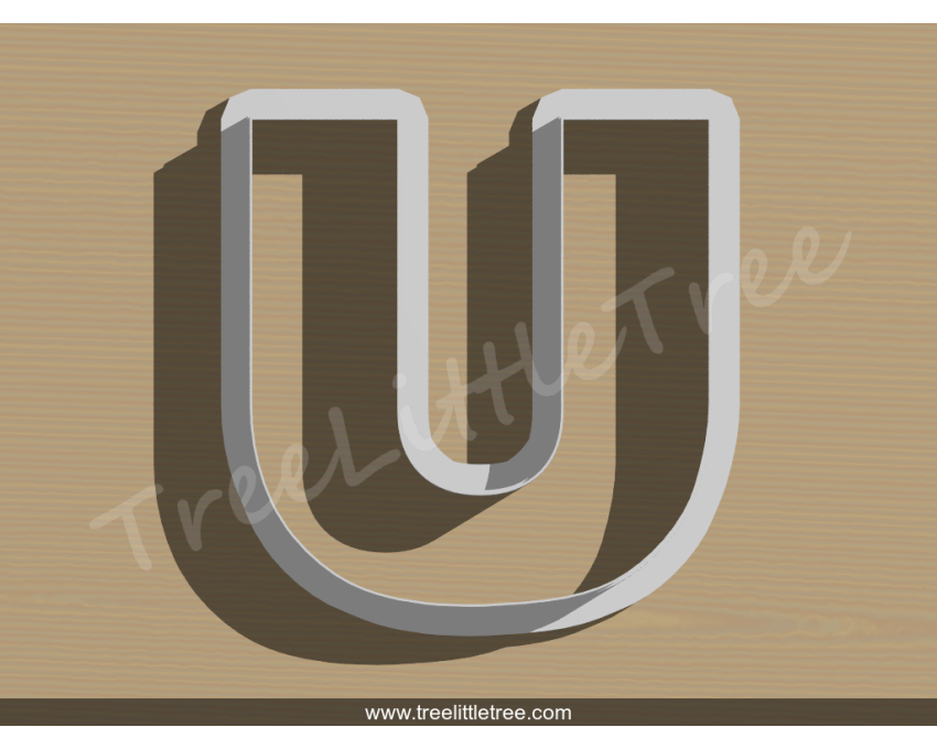 Letter U Cookie Cutter. Alphabet Cookie Cutter