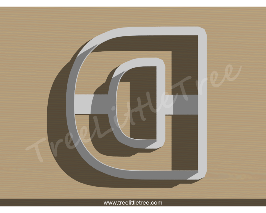 Letter D Cookie Cutter. Alphabet Cookie Cutter