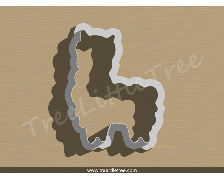 Fluffy Llama Cookie Cutter. Animal Cookie Cutter