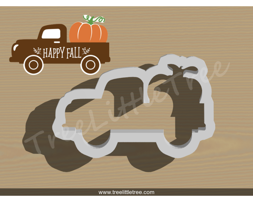Pumpkin Truck Style 2 Cookie Cutter. Thanksgiving Cookie Cutter. Fall Season Cookie Cutter. 