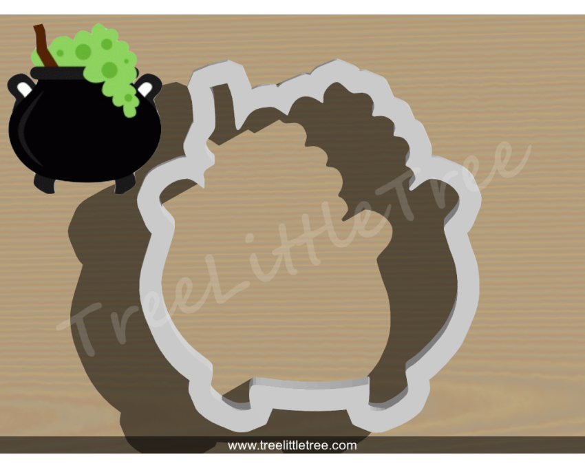 Witch Pot Cookie Cutter. Halloween Cookie Cutter. 
