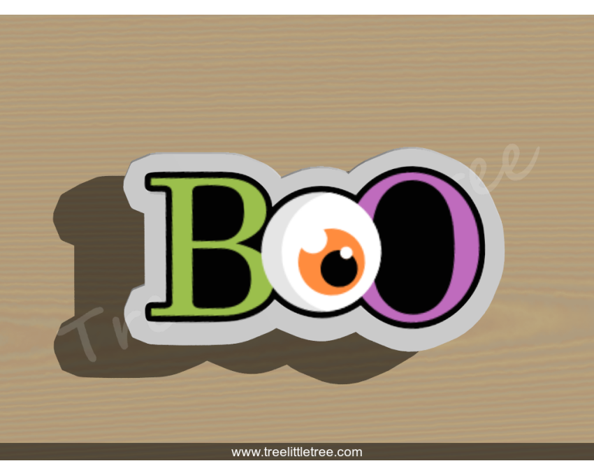 Boo Style 2 Cookie Cutter. Halloween Cookie Cutter. 