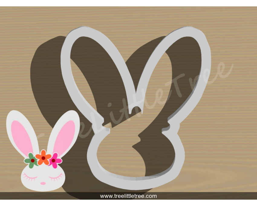Floral Bunny Cookie Cutter. Easter Cookie Cutter