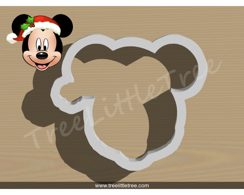 Christmas Mickey Head Cookie Cutter. Christmas Cookie Cutter.  Cartoon Cookie Cutter