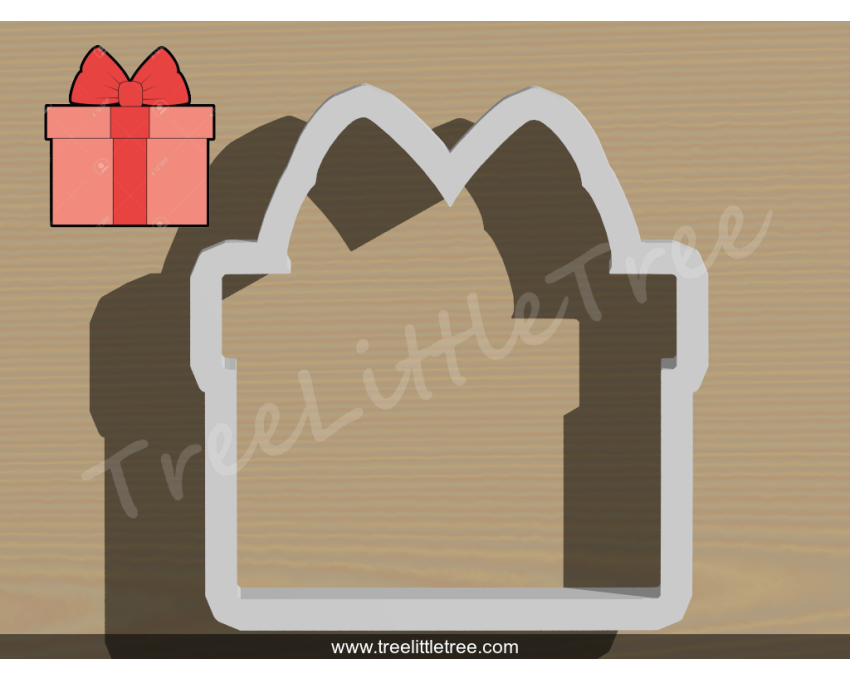 Gift Box Style 2 Cookie Cutter. Christmas Cookie Cutter. Holiday Cookie Cutter