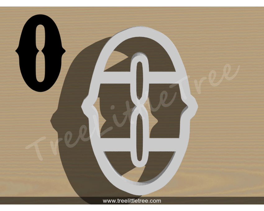 Carnival Number Zero Cookie Cutter. Number Cookie Cutter