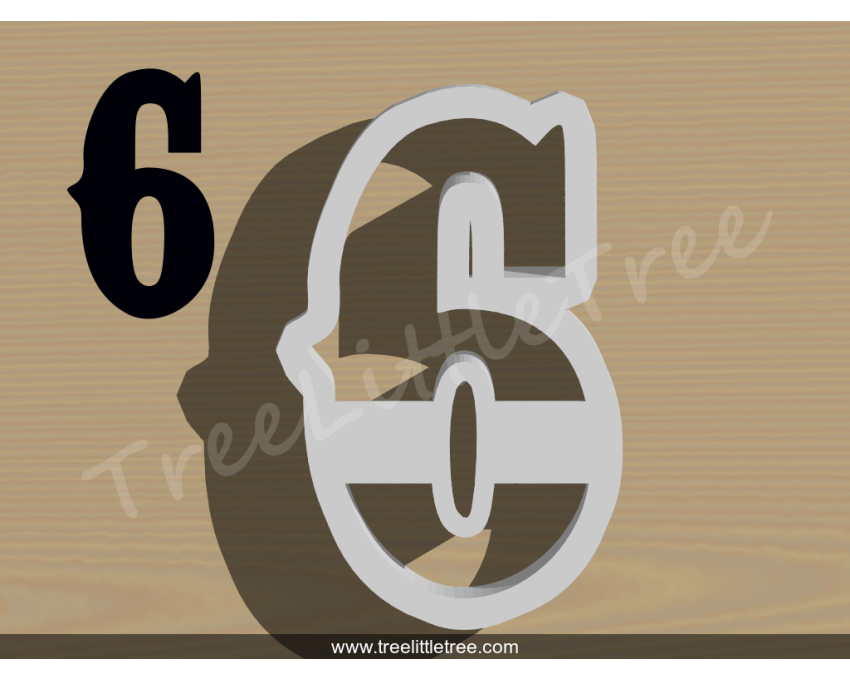 Carnival Number Six Cookie Cutter. Number Cookie Cutter