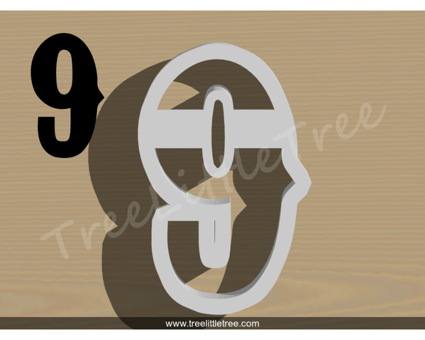 Carnival Number Nine Cookie Cutter. Number Cookie Cutter