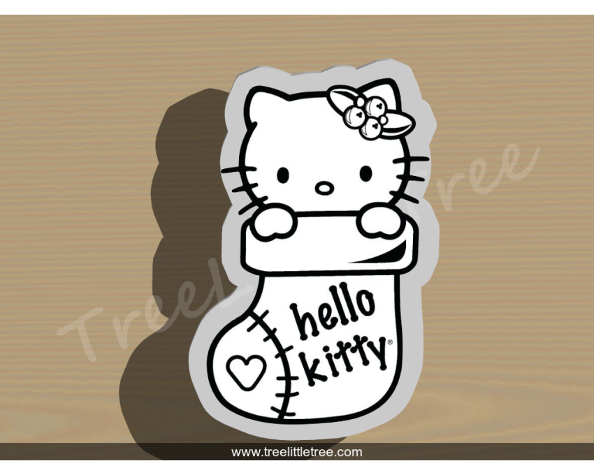Christmas Hello Kitty Stocking Cookie Cutter. Christmas Cookie Cutter. 