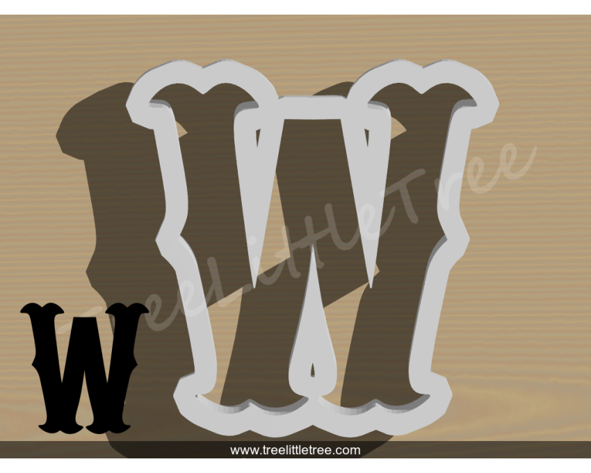 Carnival Letter W Cookie Cutter. Alphabet Cookie Cutter