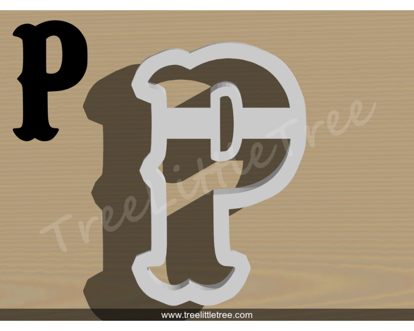 Carnival Letter P Cookie Cutter. Alphabet Cookie Cutter