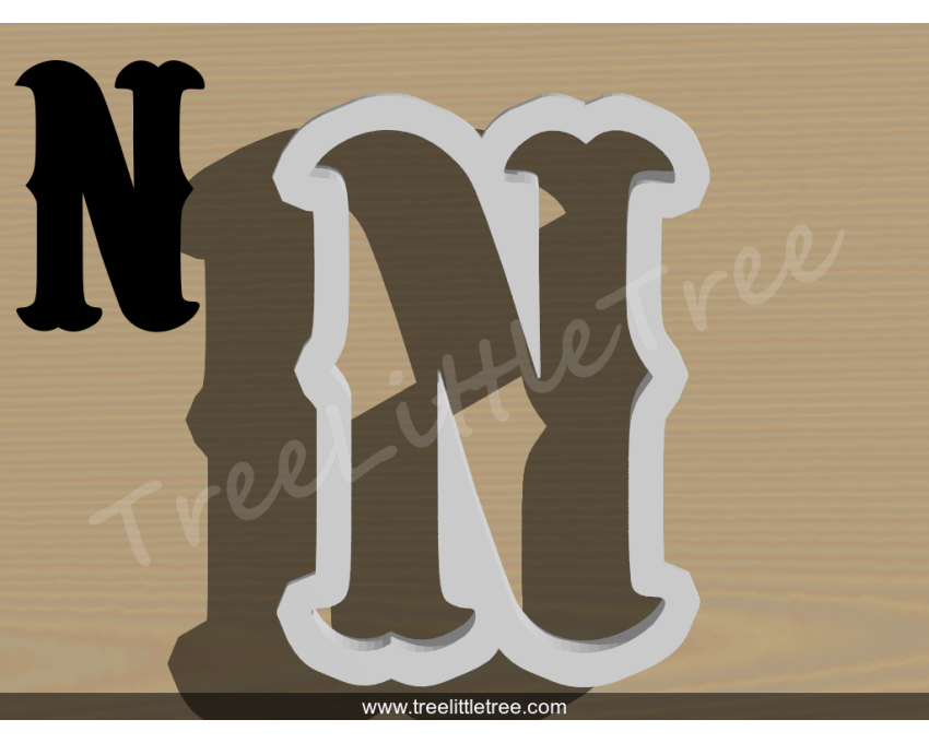 Carnival Letter N Cookie Cutter. Alphabet Cookie Cutter