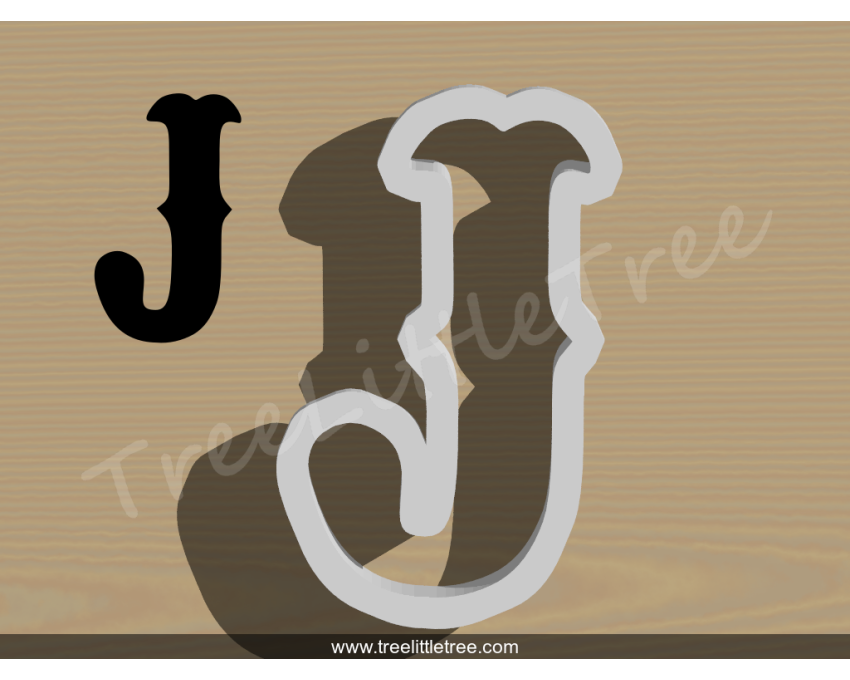 Carnival Letter J Cookie Cutter. Alphabet Cookie Cutter