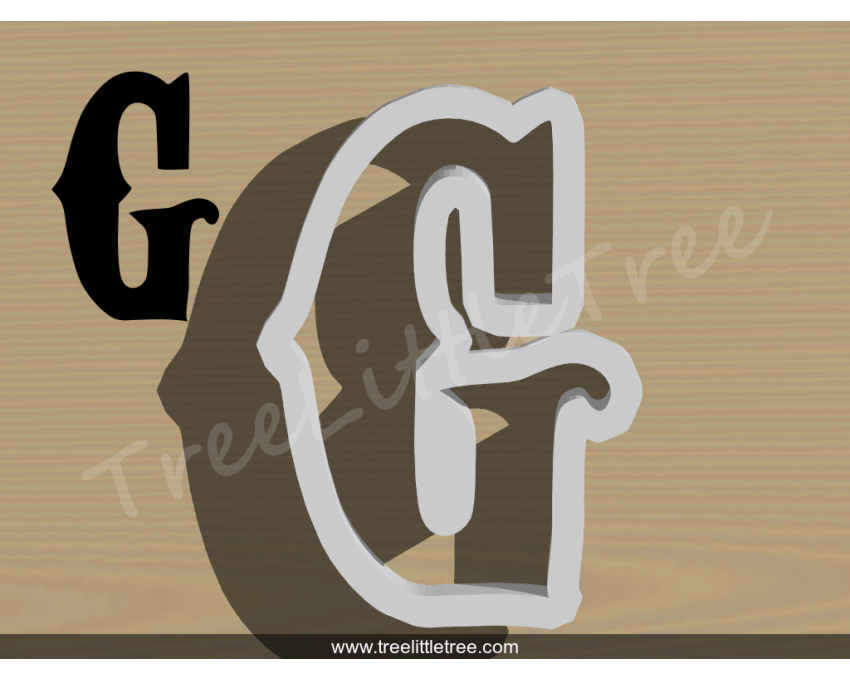 Carnival Letter G Cookie Cutter. Alphabet Cookie Cutter