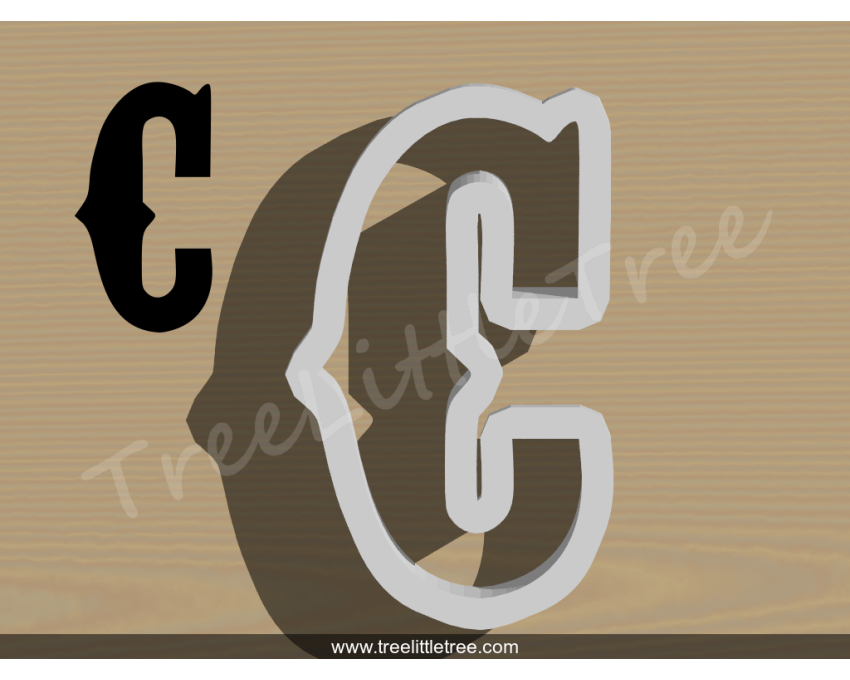 Carnival Letter C Cookie Cutter. Alphabet Cookie Cutter