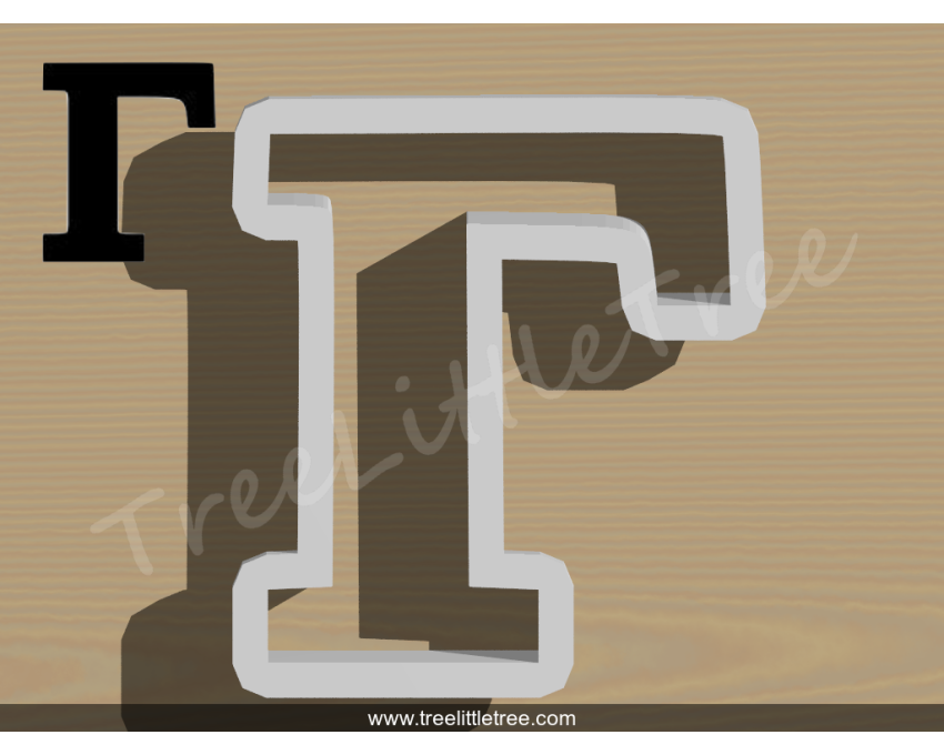 Greek Letter Gamma Cookie Cutter. Alphabet Cookie Cutter