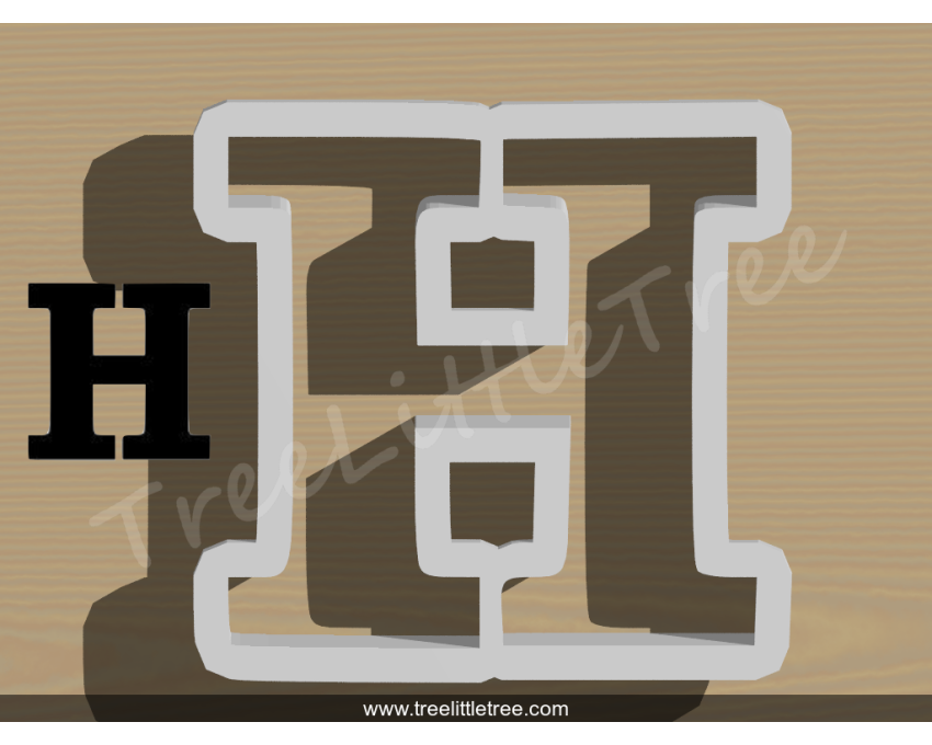 Greek Letter Eta Cookie Cutter. Alphabet Cookie Cutter