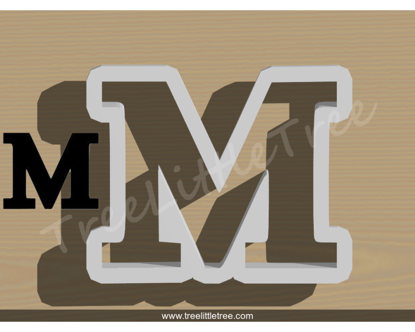 Greek Letter Mu Cookie Cutter. Alphabet Cookie Cutter