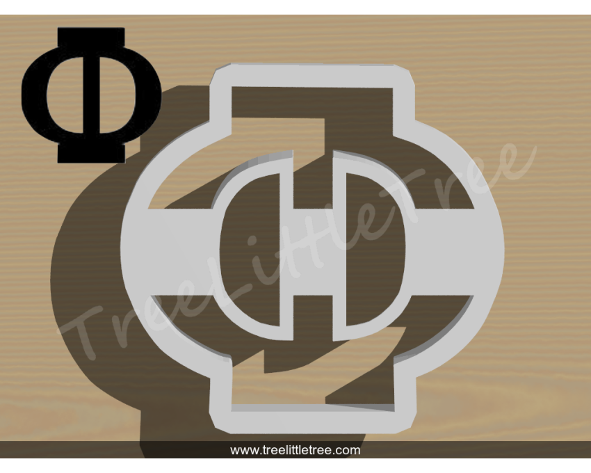 Greek Letter Phi Cookie Cutter. Alphabet Cookie Cutter