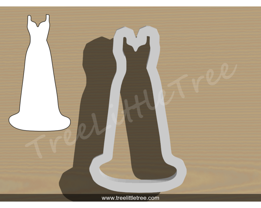 Wedding Dress Style 1 Cookie Cutter. Wedding Cookie Cutter