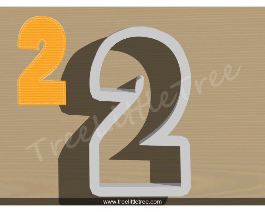 Happy Number Two Cookie Cutter. Number Cookie Cutter
