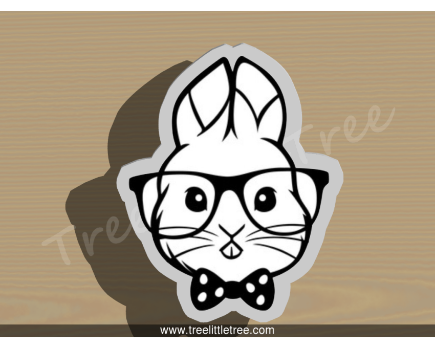 Nerdy Bunny Cookie Cutter. Easter Cookie Cutter. Animal Cookie Cutter