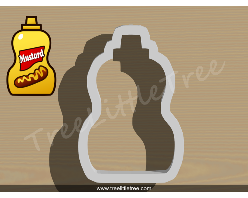 Mustard Bottle Cookie Cutter. Summer Season Cookie Cutter. BBQ Cookie Cutter