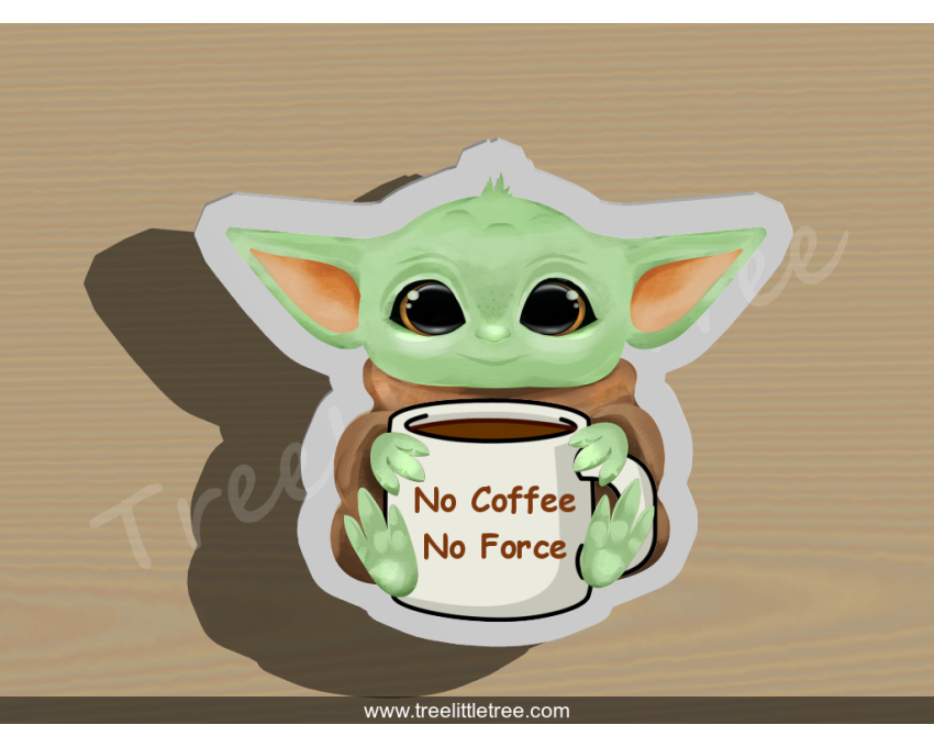 Yoda No Coffee No Force Cookie Cutter. Valentine's day Cookie Cutter. Star War Cookie Cutter
