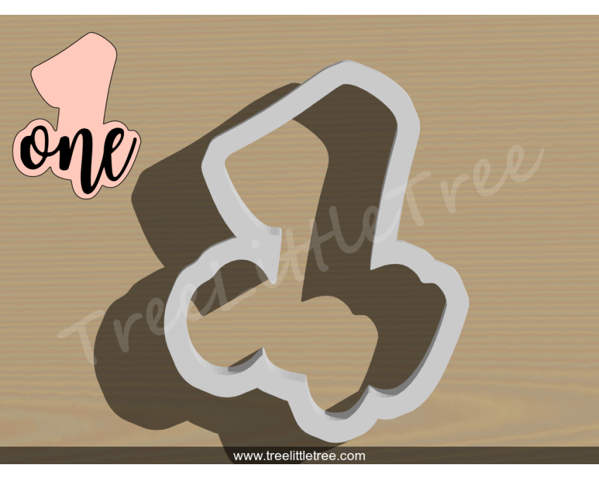 Lettered Number One Cookie Cutter. Number Cookie Cutter
