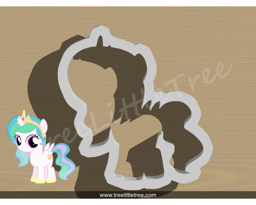 Princess Celestia Cookie Cutter. My Little Pony Cookie Cutter.  Cartoon Cookie Cutter