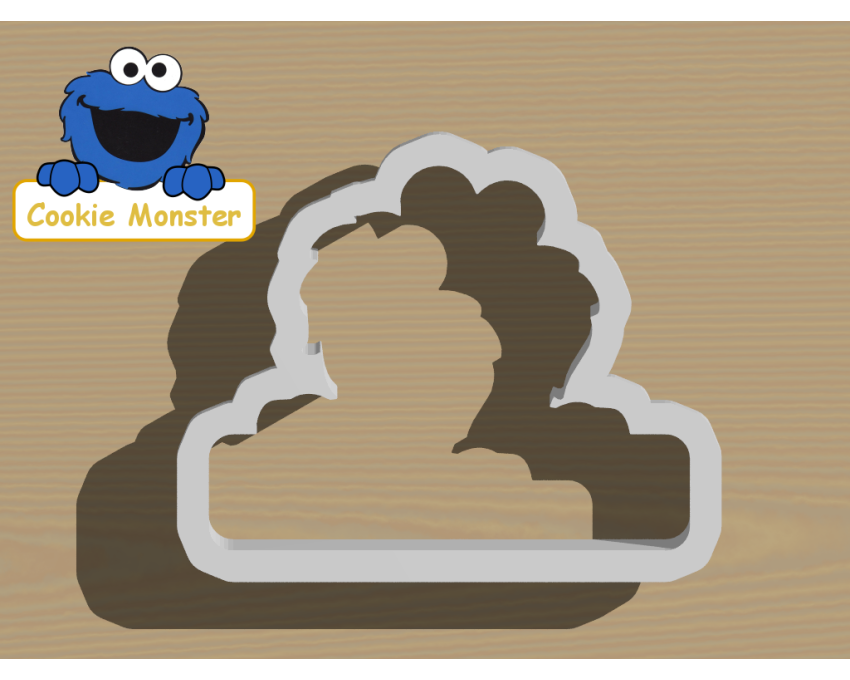 Cookie Monster with Sign Cookie Cutter. Cartoon Cookie Cutter. Sesame Street Cookie Cutter