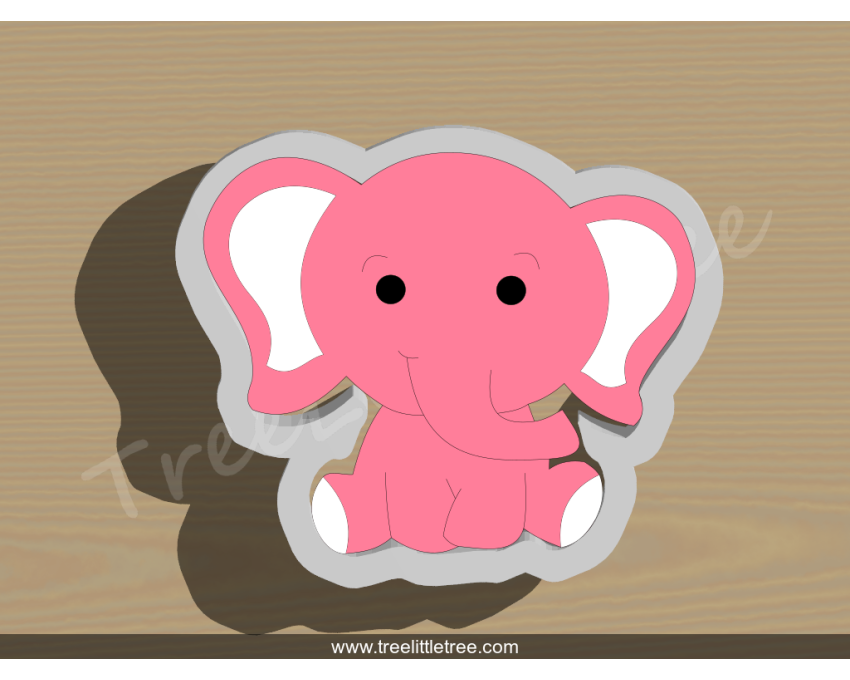 Sitting Elephant Cookie Cutter. Animal Cookie Cutter