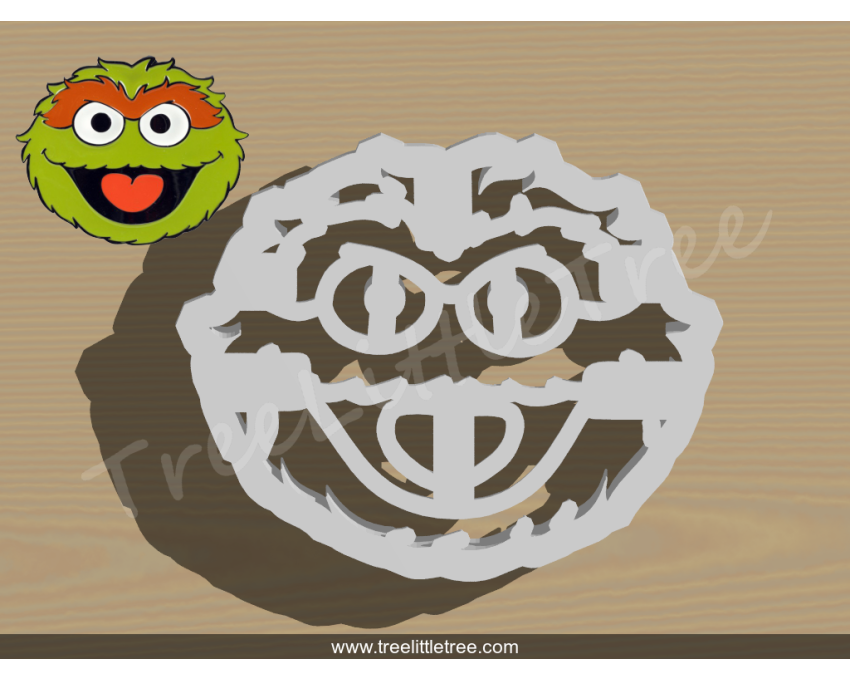Oscar Detailed Cookie Cutter. Cartoon Cookie Cutter. Sesame Street Cookie Cutter