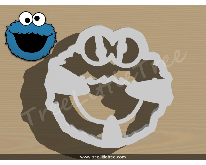 Cookie Monster Detailed Cookie Cutter. Cartoon Cookie Cutter. Sesame Street Cookie Cutter