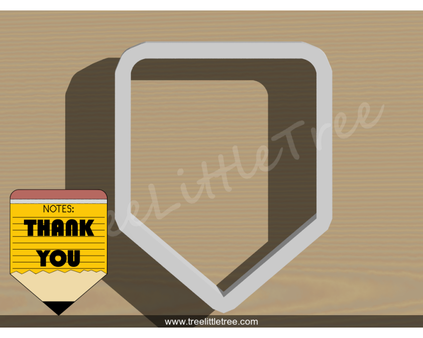 Pencil Notepad Plaque Cookie Cutter. School/Grad Cookie Cutter