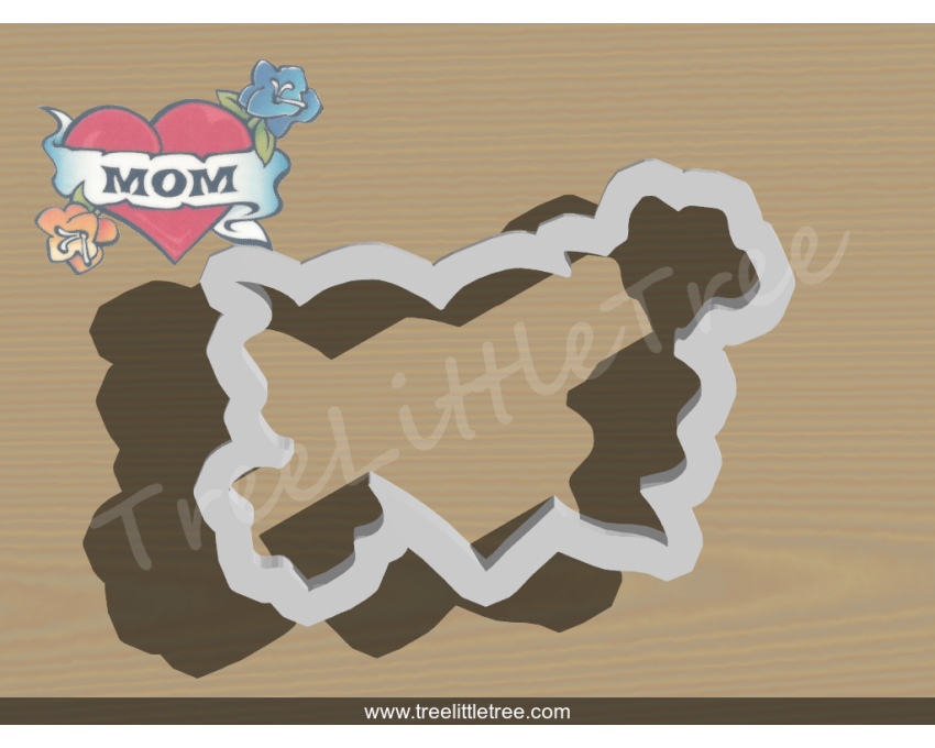 Heart Banner Cookie Cutter. Valentine's day Cookie Cutter. Mother's day Cookie Cutter