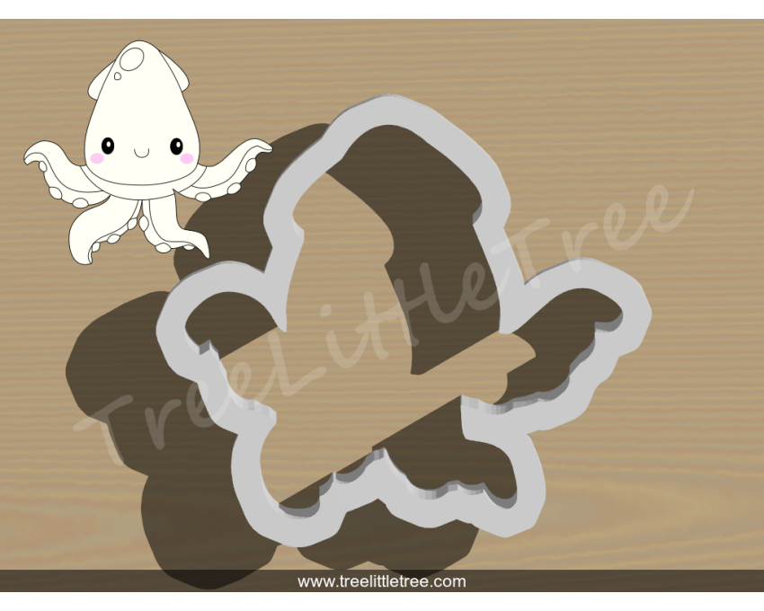 Cute Squid Cookie Cutter.  Animal Cookie Cutter