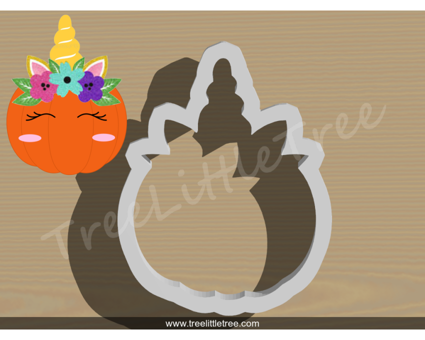Pumpkin Unicorn Cookie Cutter. Fall Season Cookie Cutter. Unicorn Cookie Cutter.