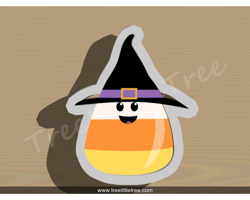 Candy Corn with Witch Hat Cookie Cutter. Halloween Cookie Cutter. 