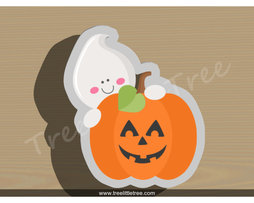 Pumpkin with Boo Cookie Cutter. Halloween Cookie Cutter. 
