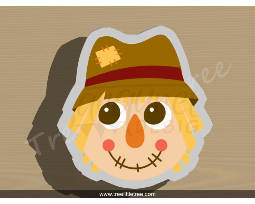 Cute Scarecrow Head Cookie Cutter. Fall Season Cookie Cutter. Halloween Cookie Cutter