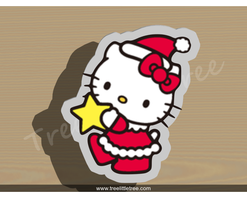 Christmas Hello Kitty Style 2 Cookie Cutter. Christmas Cookie Cutter.  Cartoon Cookie Cutter