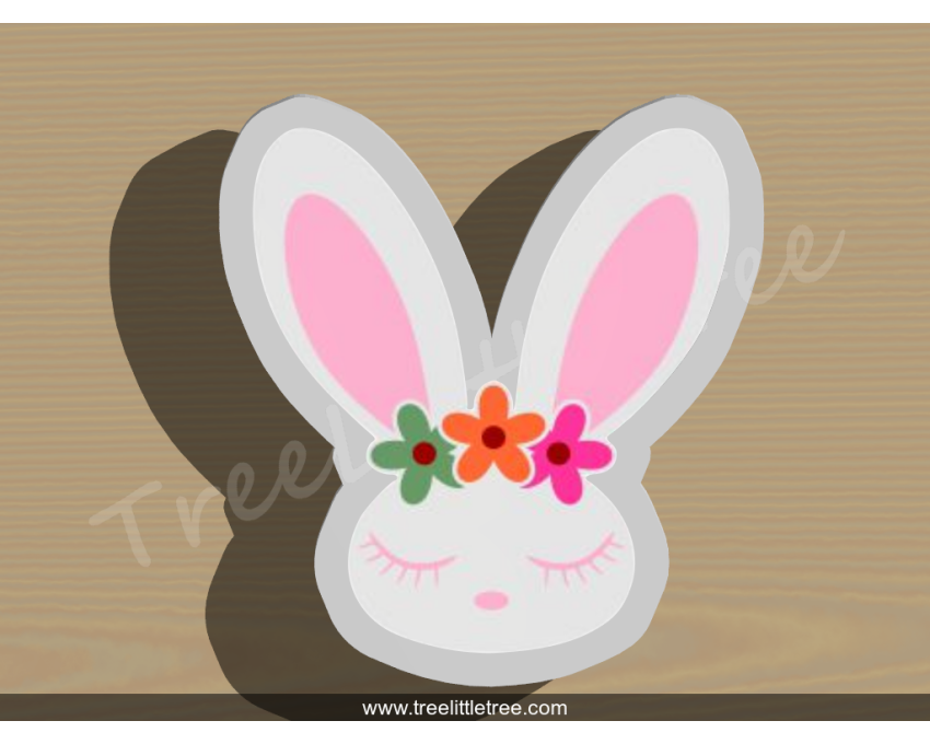 Floral Bunny Cookie Cutter. Easter Cookie Cutter