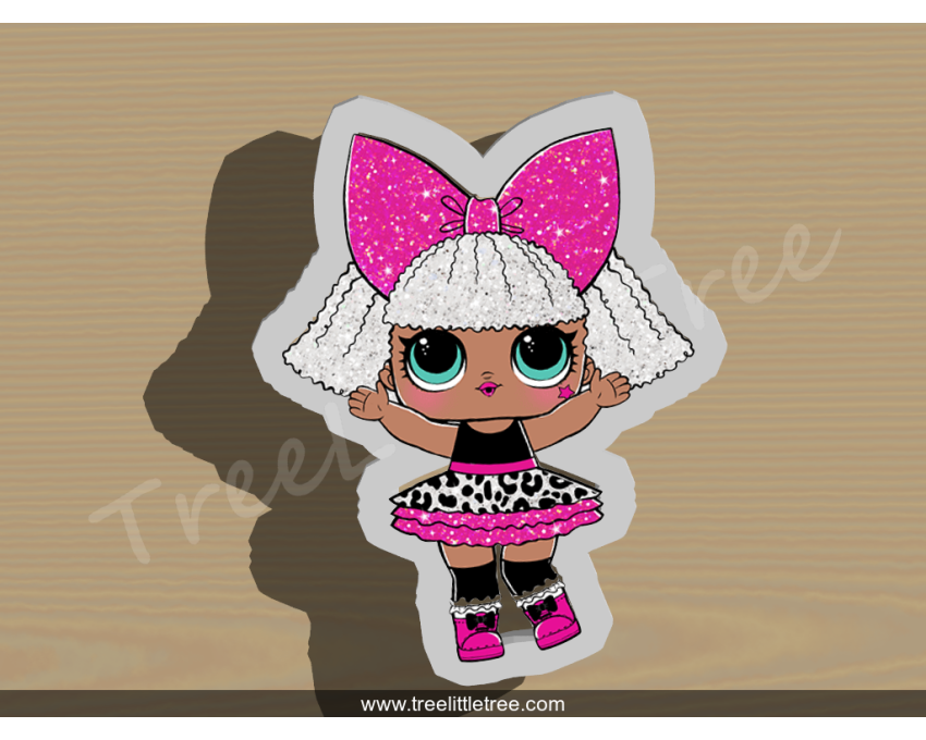 Diva Glitter Full Body Cookie Cutter. LOL Dolls Cookie Cutter