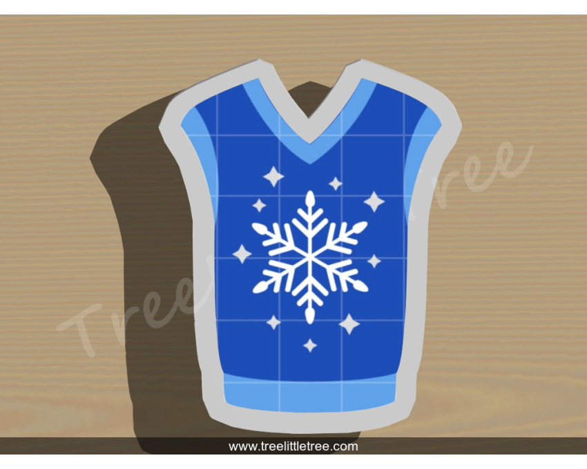 Winter Vest Cookie Cutter. Christmas Cookie Cutter. 