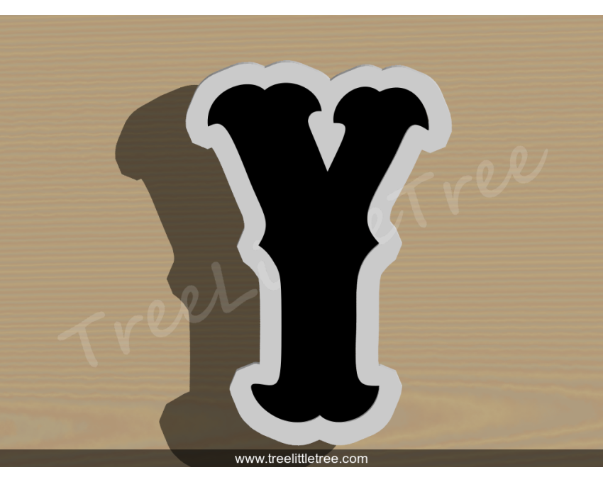 Carnival Letter Y Cookie Cutter. Alphabet Cookie Cutter