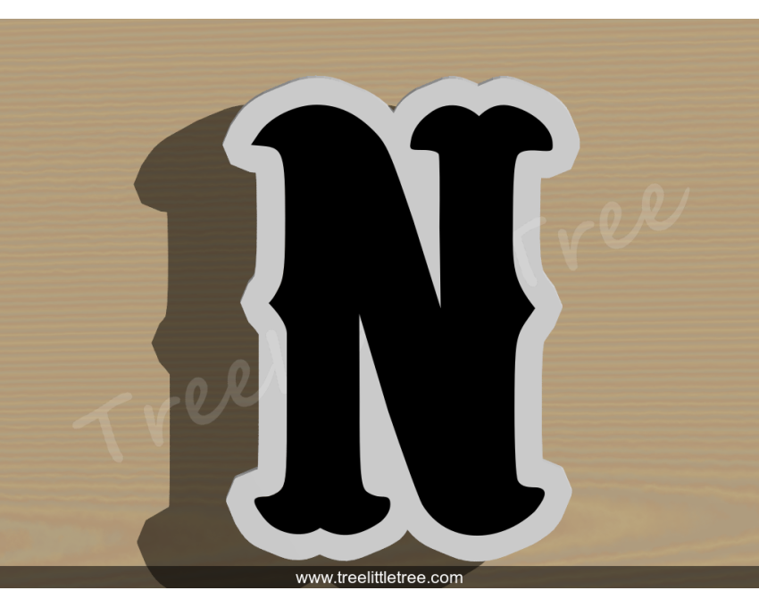 Carnival Letter N Cookie Cutter. Alphabet Cookie Cutter