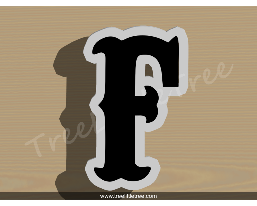 Carnival Letter F Cookie Cutter. Alphabet Cookie Cutter