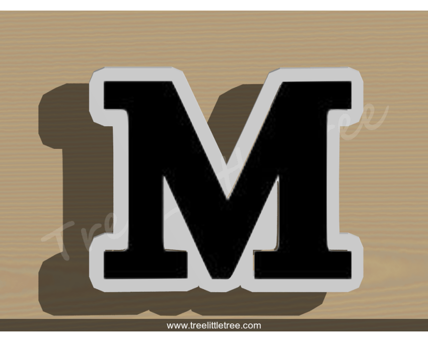 Greek Letter Mu Cookie Cutter. Alphabet Cookie Cutter